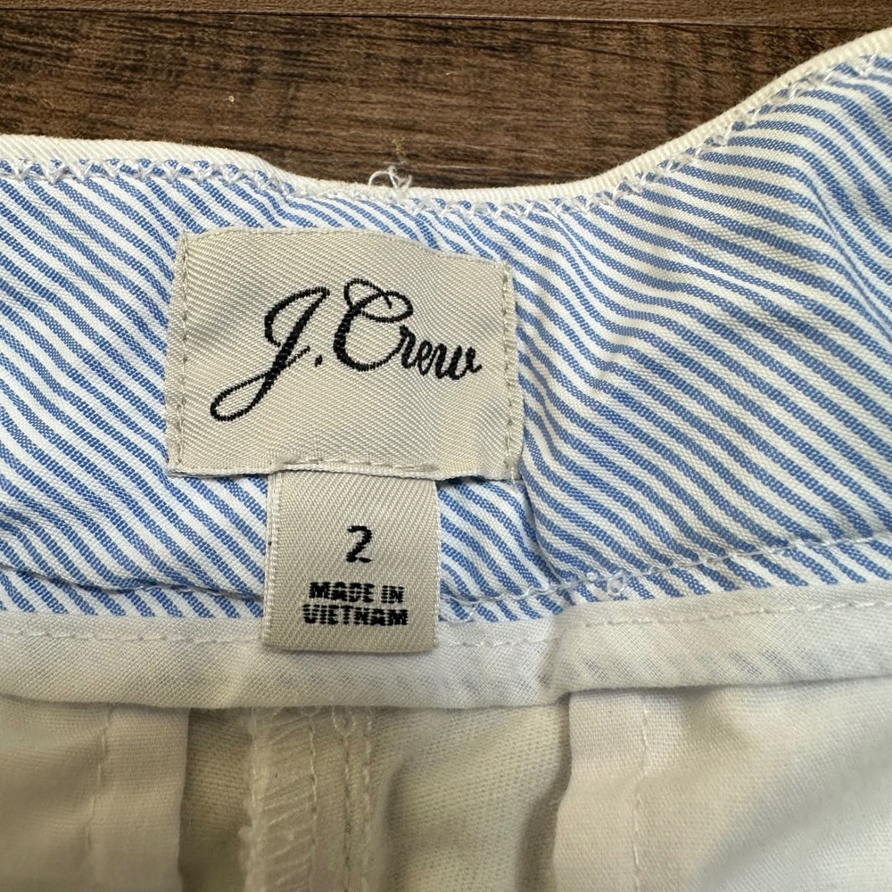 J.Crew Chino Shorts Women's Size 2 White Preppy Coastal Classic Summer - Picture 3 of 7